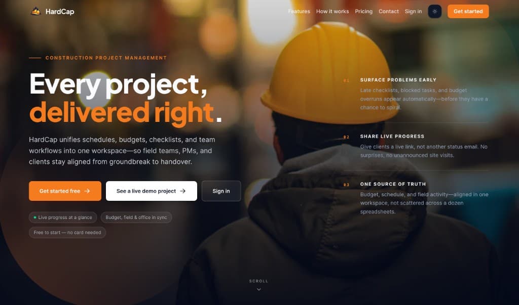 HardCap construction project management platform